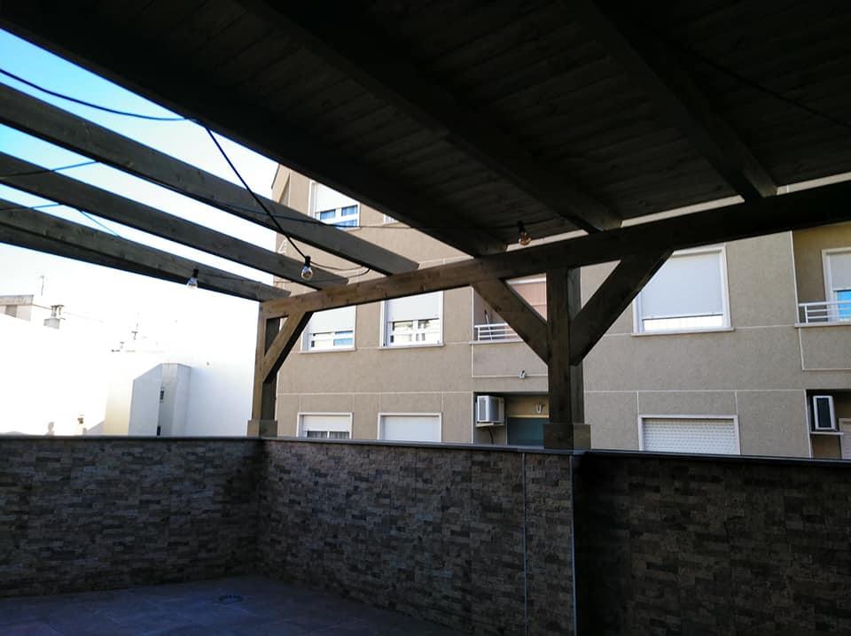 pergola de madera